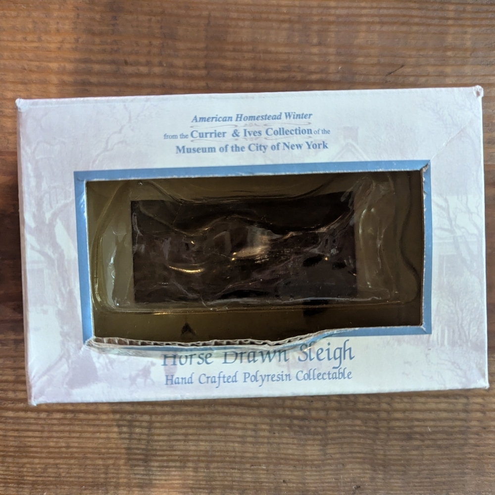 American Homestead Winter Horse Drawn Sleigh, Currier & Ives (2002) BOX‎ ONLY!